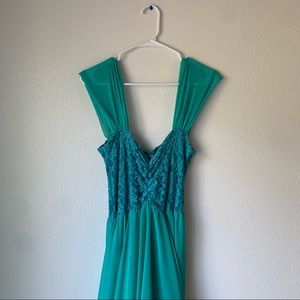 Mil-Estilo - Teal - Lace - Off shoulder - Bodysuit Dress